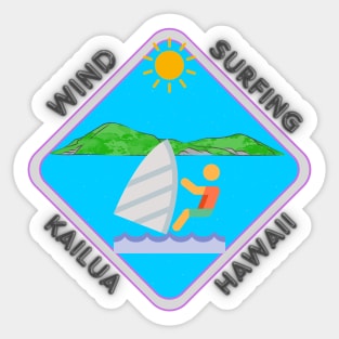 Wind Surfing at Kailua Beach Sticker